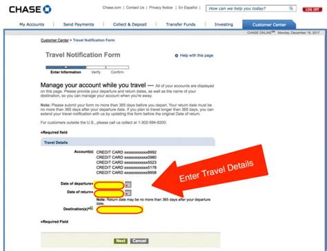 chase credit card travel notice|notify credit card company of travel.